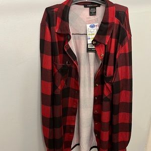 medium red and black thin flannel